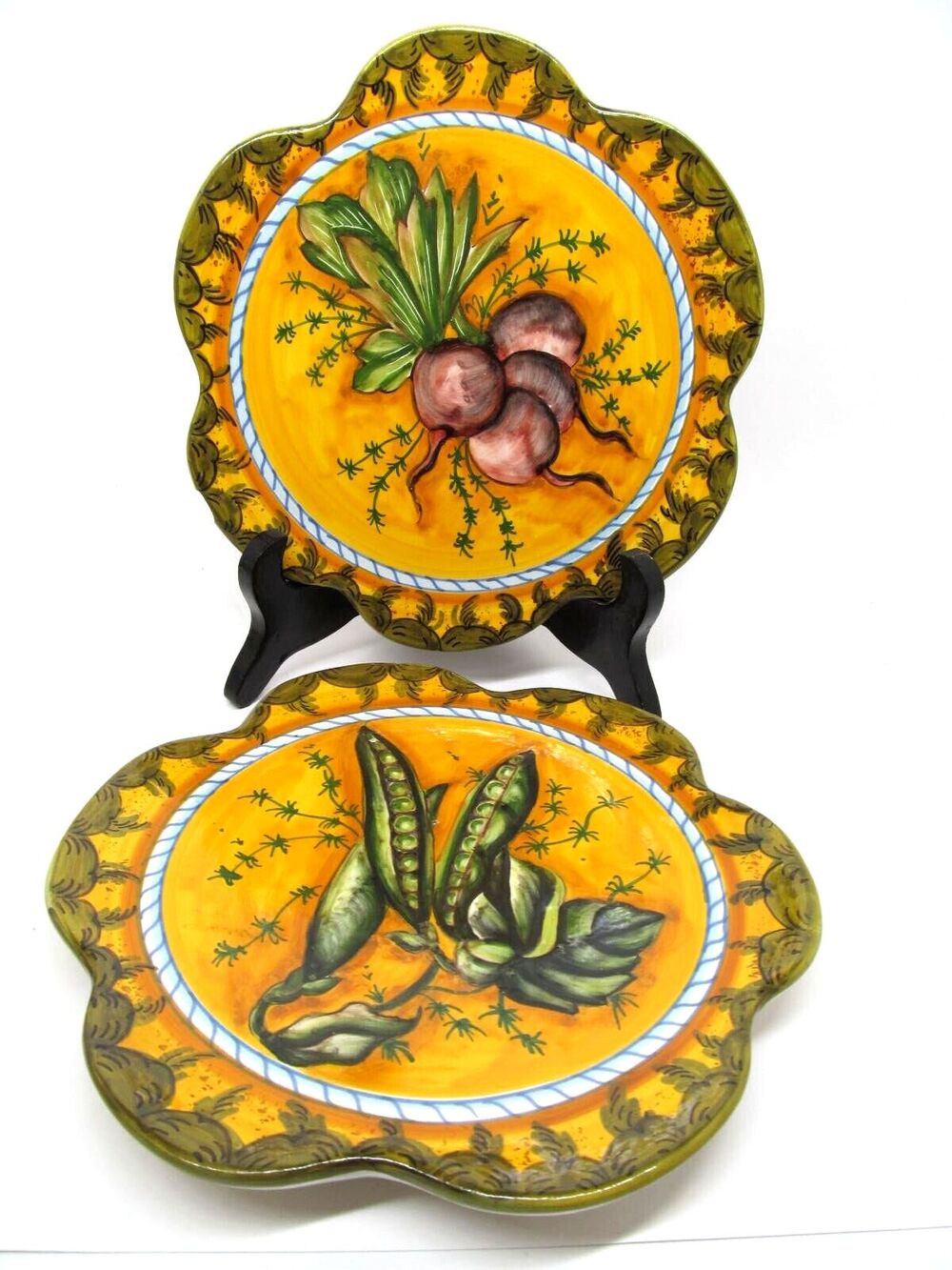 IMA Ceremiche Artistiche Montelupo F.NO Set Of 2 Handmade 7 3/4" Decor Plates
